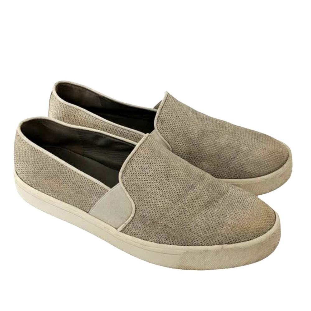 Vince Blair Rounded Toe Slip On Gray Perforated Women's 40 10M